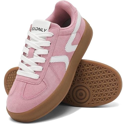 EADNLY Women's Retro Fashion Sneakers - Gum Sole Suede Casual Walking Footwear Skate Shoes Non Slip Trainers thumbnail 6
