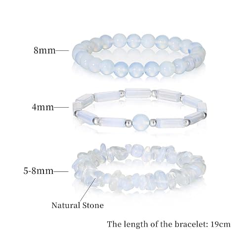 3Pcs Natural Stone Bracelets for Women 8mm Crystal Beaded Bracelets Handmade Stretch Bracelet Healing Crystal Jewelry for Women thumbnail 2