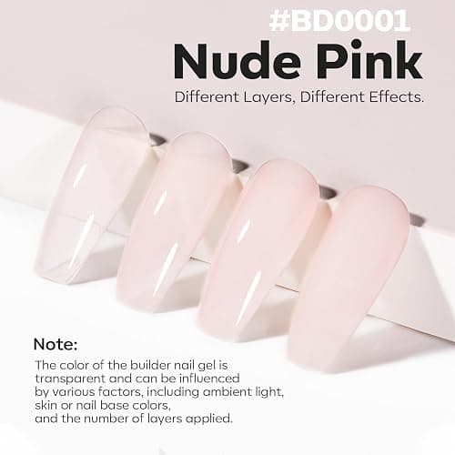 modelones Builder Nail Gel, 8-in-One Cover Nude Builder, LED Lamp Cured | Thickening Apex Building Strengthener Extension Rubber Color Base Gel Polish Glue in a Bottle for Home DIY Salon Girls thumbnail 3