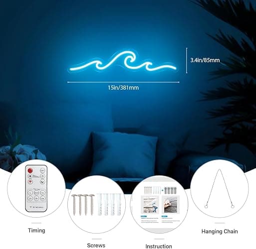 Blue Waves Small LED Sign thumbnail 5