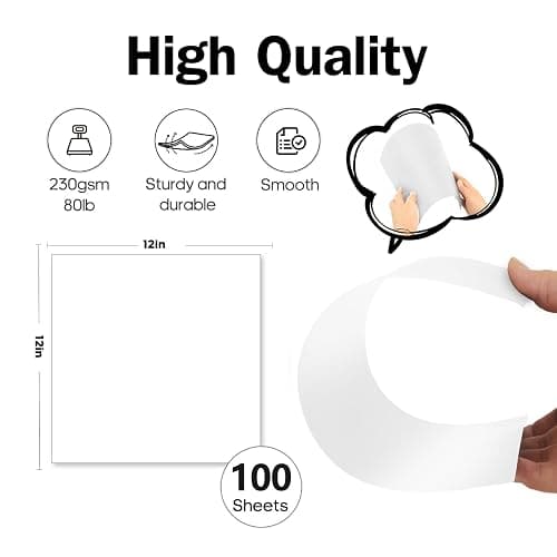 White Cardstock 12x12 100 Sheets | Goefun 80lb White Card Stock Paper Scrapbook Paper for Card Making, Crafting, Scrapbook, Photo Albums thumbnail 3