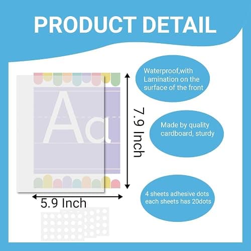 Stamiratiy 37 Pcs Pastel ABC Alphabet for Classroom Wall ABC Posters and 0-10 Number Cards Pastel Bulletin Board Letters Number Line for Classroom (Pastel ABC) thumbnail 4