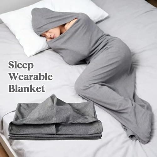 Wearable Sleep Pod Hug Blanket for Adults,Portable Sleeping Bag, for Adults Perfect for Stress Relief and Better Sleep, Soft and Breathable Fabric, Machine Washable thumbnail 3