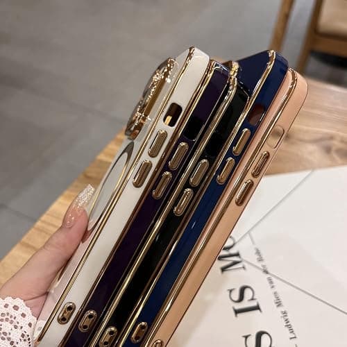OOK Magnatic Case for iPhone 15 Pro Max Case [Compatible with MagSafe] Full Camera Lens Protector Gold Electroplate Edge Soft TPU Shockproof Protective Phone Case for Women Men 6.7 Inch - Wihte thumbnail 5