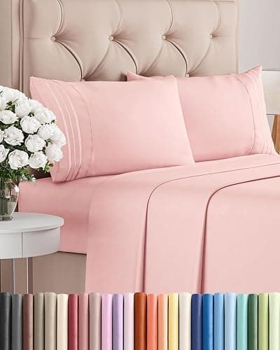 Queen Size 4 Piece Sheet Set - Breathable & Cooling Sheets - Baby Pink | Hotel Luxury Bed Sheets for Women & Men, Deep Pockets, Easy-Fit, Extra Soft and Wrinkle Free Sheets, Oeko-Tex Bed Sheet Set - Image 1