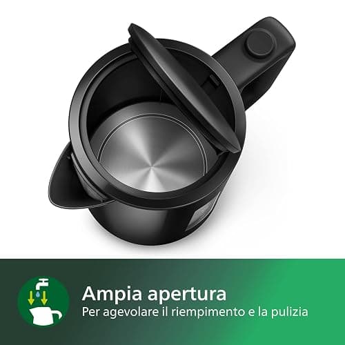 Philips Series 3000 Bollitore, Capacità 1,7 L, Formato Famiglia, Resistenza Piatta, Spia Luminosa LED, Facile Riempimento, Indicatore in Tazze, Nero (HD9318/20) thumbnail 3