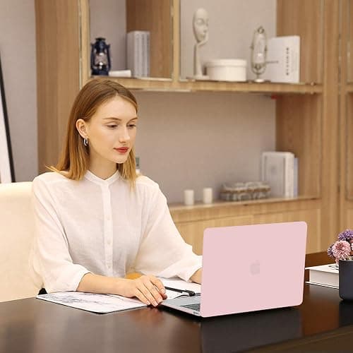 MOSISO Compatible with MacBook Air 13 inch Case 2022 2021 2020 2019 2018 Release A2337 M1 A2179 A1932 Touch ID, Plastic Hard Shell Cover&Keyboard Cover for MacBook Air 13.3 inch Case, Rose Quartz thumbnail 6