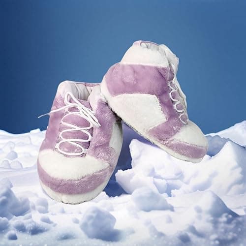 MOLERFO Sneaker Slippers Non Slip Sole Indoor House Plush Slippers Unisex Indoor Floor Cotton Shoes (PURPLE-ZS,5.5,12) thumbnail 5