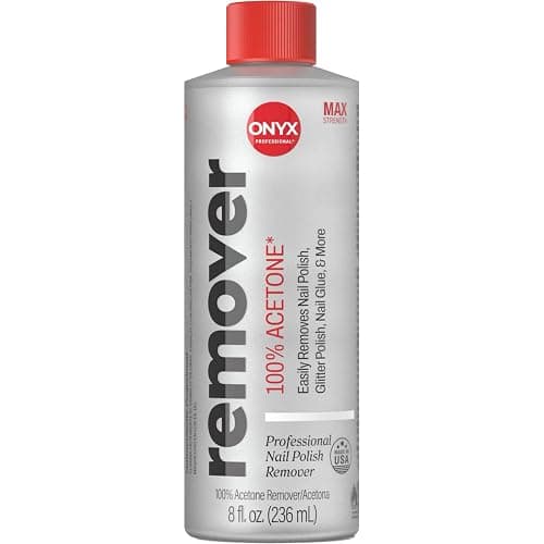 Onyx Professional 100% Pure Acetone Nail Polish Remover Kit with 7 inch Nail File, 8 fl oz - Made in USA, Maximum-Strength Gel Polish Remover, Artificial & Glitter Nail Polish - Image 1