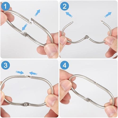 24 Pcs Shower Curtain Rings, Goowin Shower Curtain Hooks, Oval Snap Shower Rings for Curtain, Metal Shower Curtain Rings Rust Proof, Glide Smoothly Shower Hooks for Shower Curtain Rod (Matte Nickel) thumbnail 7
