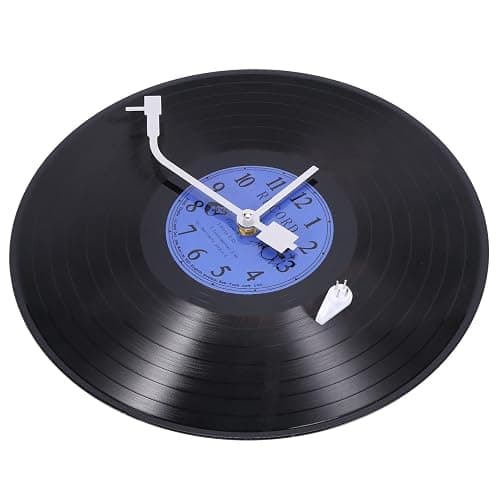 ZOYPAR Musical Black Vinyl Record Wall Clock Battery Operated Music Room Decor Decoration Art Hanging Clocks- 11.81inch Blue thumbnail 5