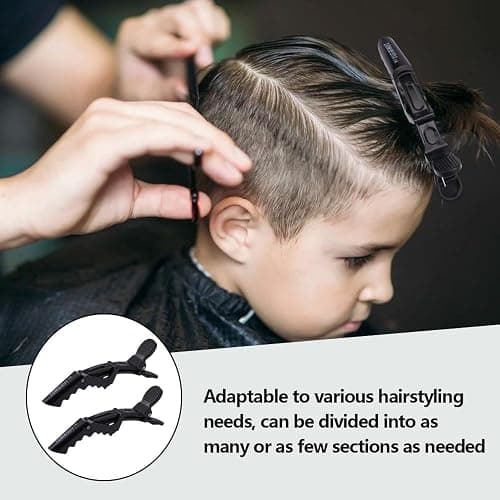 Kynetik Sectioning Hair Clips, 24 Pieces Alligator Hair Clips, Plastic Hair Styling Tools, Black Crocodile Section Clip, No Crease Hairstyling Clip Suitable for Families, Salon, Women, Make-Up thumbnail 3