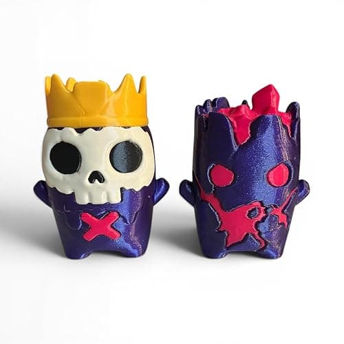 Video Game Inspired Sprite Figures, 2.5 Inch Kawaii Style Collectible Toy Set, Set of 2 Figures, Handmade Novelty Gag Gift (Skeleton and Void) - Image 1