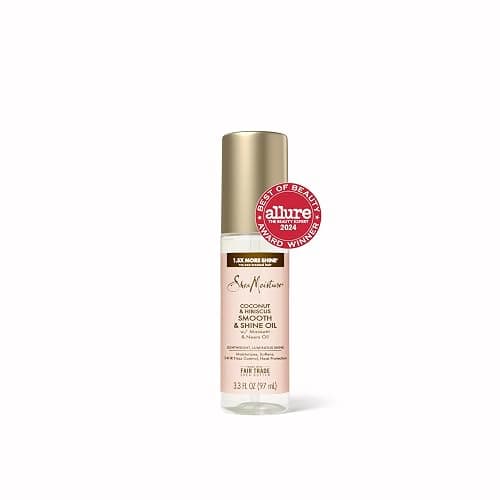 Shea Moisture Smooth & Shine Oil Coconut & Hibiscus for Lightweight, Luminous Shine, 3.3 oz - Hair Styling Agent thumbnail 3