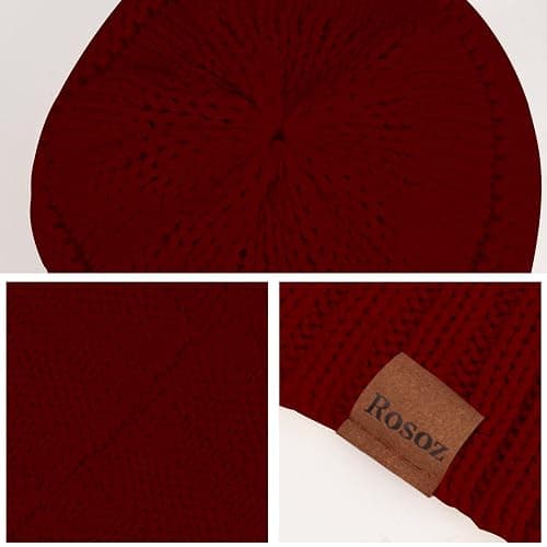 Rosoz Womens Beanies for Winter Slouchy Beanies for Women Knit Warm Winter Hats for Women Thick for Cold Weather thumbnail 4