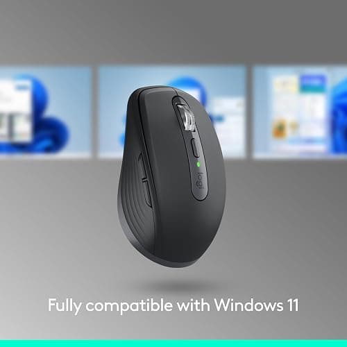 Logitech MX Anywhere 3S Compact Wireless Mouse, Fast Scrolling, 8K DPI Any-Surface Tracking, Quiet Clicks, Programmable Buttons, USB C, Bluetooth, Windows PC, Linux, Chrome, Mac - Graphite thumbnail 5