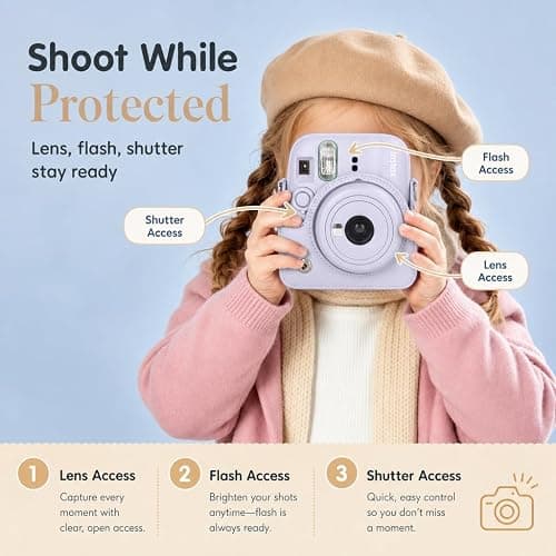 Fujifilm Instax Mini 13 Instant Camera Dreamy Purple + MiniMate Accessory Bundle with Custom Case + Fuji Instax Film Value Pack (40 Sheets) & Photo Album thumbnail 6