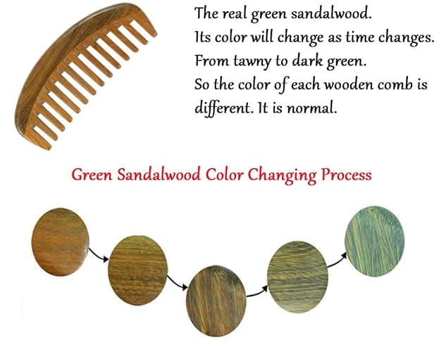 Louise Maelys Wooden Wide Tooth Comb for Curly Hair Anti-Static Sandalwood Hair Combs for Adults and Kids thumbnail 3