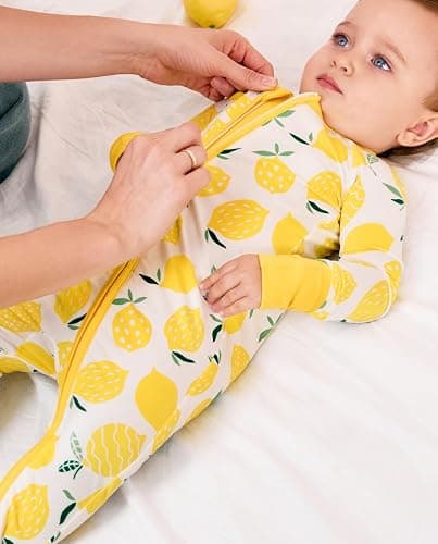 babee Reshinee Bamboo Viscose Convertible Baby Footies Pajamas, footies for babies, Zipper Pajamas Baby Girls 0-24M thumbnail 5