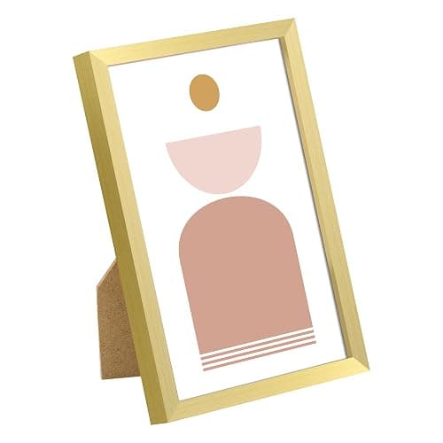 upsimples 4x6 Picture Frame Set of 3, Made of High Definition Glass for 4 x 6 Gold Frames, Wall and Tabletop Display Thin Border Photo Frame for Home Décor thumbnail 2