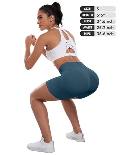 ATHVOTAR Workout Gym Shorts Women, High Waisted Seamless Butt Lifting Scrunch Butt Sports Shorts thumbnail 6