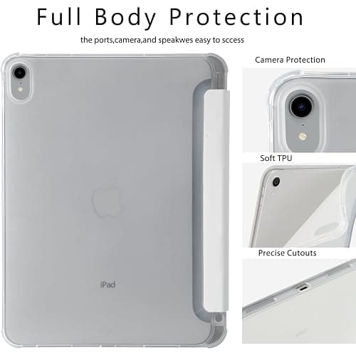 Easter Bunny Rabbit Rose Case for iPad 11 Inch (A16) 11th 2025/iPad 10.9 Inch 10th Gen 2022,[Pencil Holder+Auto Sleep/Wake],Slim Trifold Stand Protective Cover with Soft TPU Back,White thumbnail 4