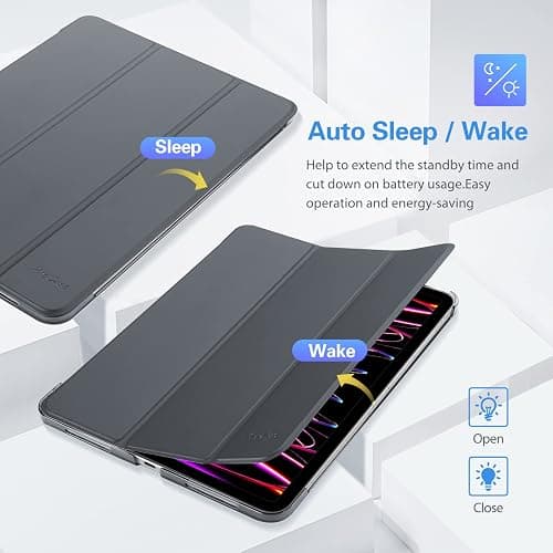 ProCase Smart Case for iPad Pro 12.9 2022/2021/2020/2018, Slim Stand Hard Back Shell Smart Cover for iPad Pro 12.9" 6th Gen/5th Gen/4th Gen/3rd Gen -Grey thumbnail 7