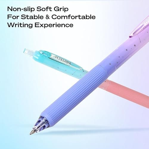 WRITECH Gel Pens Fine Point: Nebula Pen Set 0.7mm Black Ink Retractable 6ct Medium Point Smooth Writing with Aesthetic Gradient Color Barrel for Journaling Note Taking Silent Click No Smear thumbnail 3
