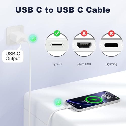 Quickeep USB C to USB C Cable 3FT 2 Pack, Nylon Braided 60W Type C Charger Fast Charging, iPhone 15 16 17 Charger Cord, USBC to USBC Cable for iPhone 15 16 17 Pro Plus Pro Max/iPad Pro/Air thumbnail 4