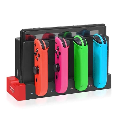 Charging Dock Compatible with Nintendo Switch & OLED Model Joycons, Joycon Controller Charger Dock Station for Charges up to 4pcs Joypad, Charging Stand Station for Nintendo Switch/OLED Model - Image 1