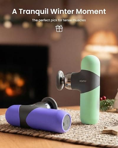 RENPHO Mini Thermal Massage Gun with Heat, FSA Eligible HSA, Christmas Birthday Gifts for Women Men, Portable Deep Tissue Percussion Massager, Color Silicone Sleeves Travel Size with Carry Case thumbnail 6