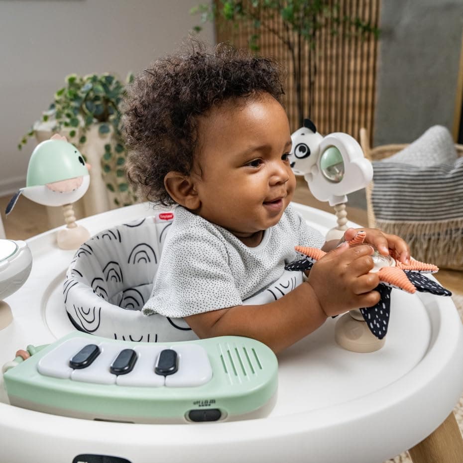 Tiny Love 5-in-1 Activity Center - Black & White Decor Collection, Includes Tummy Time, Balance Board, Toddler Table, and Chair Modes, Enhanced with 6 Detachable Toys for Developmental Play thumbnail 5