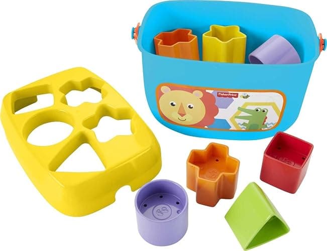 Fisher-Price Baby’s First Blocks & Rock-a-Stack Toy Set, Bucket of 10 Shapes & Ring Stacking Activity for Developmental Play Ages 6+ Months (Amazon Exclusive) thumbnail 5