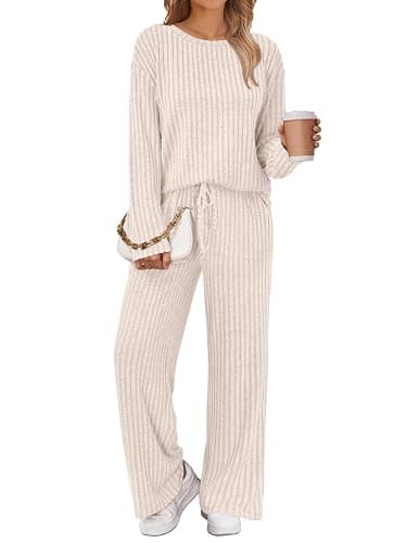 LILLUSORY Womens Lounge Sets 2 Piece Matching Pajamas Fall Outfits 2026 | Comfort stretch fabric, casual sweatsuits, cute loungewear with pockets, travel airport winter clothes - Image 1