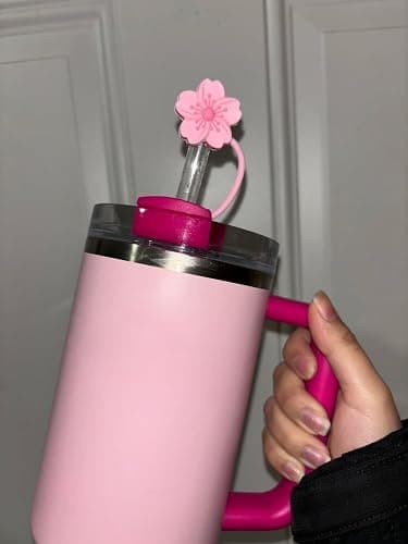 cherry blossom tumbler straw covers (pink) thumbnail 9