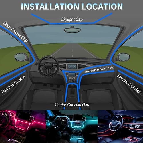 MAODANER Car LED Interior Strip Light, 16 Million Colors 5 in 1 with 236 inches Fiber Optic, Multicolor RGB Sound Active automobile atmosphere Ambient Lighting Kit - Wireless Bluetooth APP Control thumbnail 6