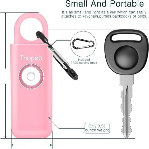 Personal Safety Alarm for Women – Superior Loud Siren & SOS Strobe | Premium Compact & Well-crafted Self Defense Keychain Alarm, College Dorm Essential, Variety of Colors (Pink) thumbnail 3