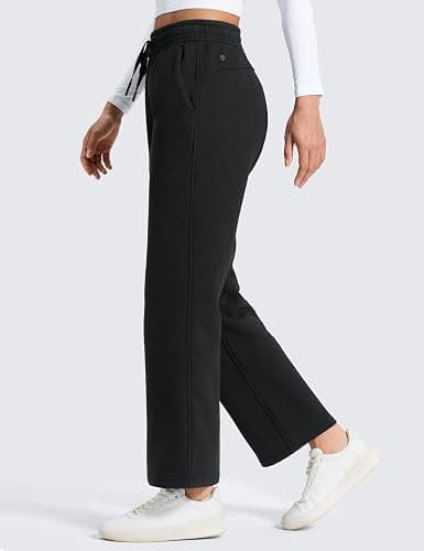 CRZ YOGA Cotton Fleece Lined Sweatpants Women 28"/30"/32" Straight Leg Casual Lounge Sweat Pants for Women thumbnail 5