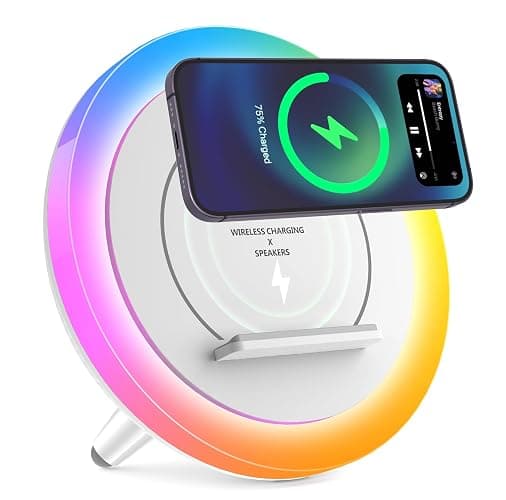 SIDVAR Bluetooth Speaker Night Lightsr,Wireless Charging Modern Speaker,Best Teenage Birthday Gift Ideas Tween Girls Gifts/Please use The Original Adapter - Image 1