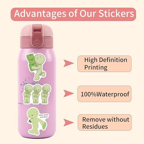 jixiejumo Smiski Stickers 50 Pcs, Cartoon Waterproof Vinyl Sticker Merch, Perfect for Water Bottles, Laptops, Gifts - SmiskiStickers thumbnail 5