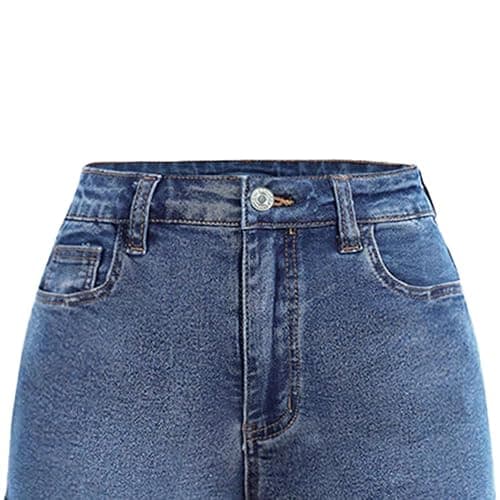 Nivne Tco Tween Girls Denim Shorts with Embroidered Back Pockets, Rolled Hem & 5-Pocket Distressed Zipper Fly Jean Shorts thumbnail 5