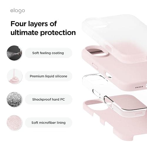 elago Compatible with iPhone 16 Case, Premium Liquid Silicone Case, Full Body Protective Cover, Shockproof, Slim Phone Case, Anti-Scratch Soft Microfiber Lining, 6.1 inch (Lovely Pink) thumbnail 4
