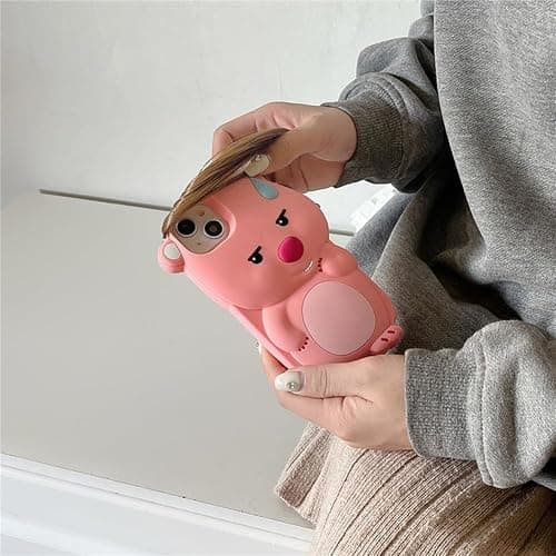 QoKcoahn Case Compatible with iPhone 17,Cute 3D Kawaii Funny Ugly Beaver Cartoon Cover with Keychain Soft Silicone Gel Drop Protector Women Girls thumbnail 5