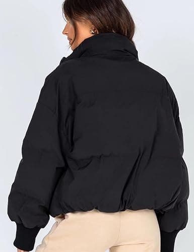 Flygo Winter Cropped Puffer Jacket Coats for Women 2025 Short Warm Quilted Jackets Outerwear with Pockets thumbnail 5