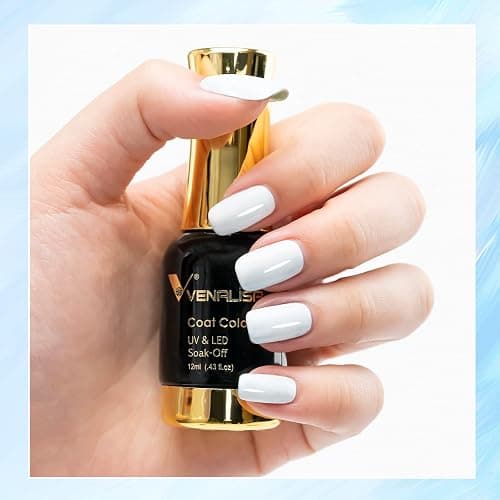 VENALISA Gel Nail Polish, 12ml Pure White Color Soak Off UV LED Nail Gel Polish Nail Art Starter Manicure Salon DIY at Home, 0.43 OZ thumbnail 3