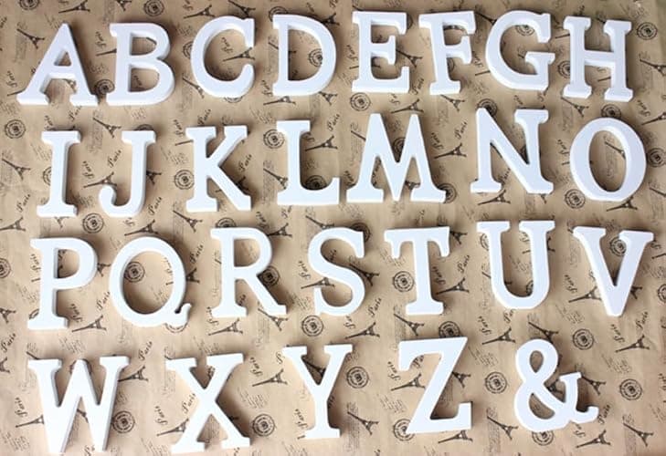 Dekorative Buchstaben und Zahlen aus Holz, 15 cm (F) thumbnail 5