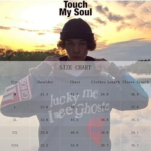 Unisex Trendy Men's Lucky Me Generic Ghosts Sweatshirts Hip Hop Mens Pullover Hoodie Fashion Sweatshirt thumbnail 7