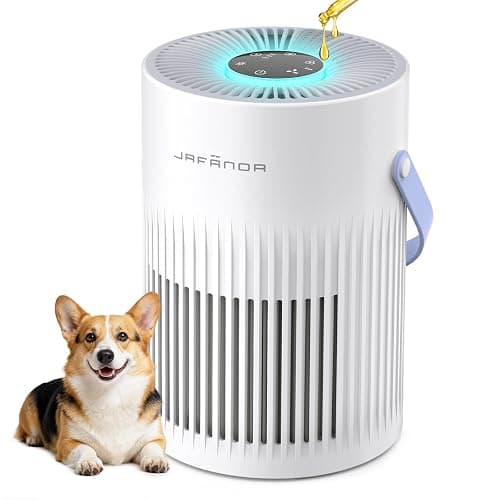 Jafända Air Purifers for Home, Hepa Air Purifier for Bedroom, Air Cleaner for Pet Dander, Quiet Sleep Mode, Portable Air Purifier for Office, Odor, Dust, Smoke (White) - Image 1