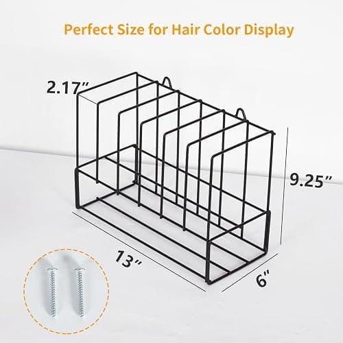 Meudid Hair Color Organizer for Salon Storage Rack - 2 PCS Wall Mounted Hair Color Racks for Salon Cabinet Perfect Hair Color Shelves for Salon Stations for Hair Stylists thumbnail 2