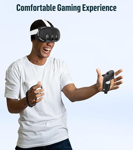 Silicone Cover Set Compatible with Meta Oculus/Quest 3, VR Accessories Protective Cover Includes Controller Grips, Front Shell Headset Cover and Face Cover, Not Fit Quest 3S (Black) thumbnail 7